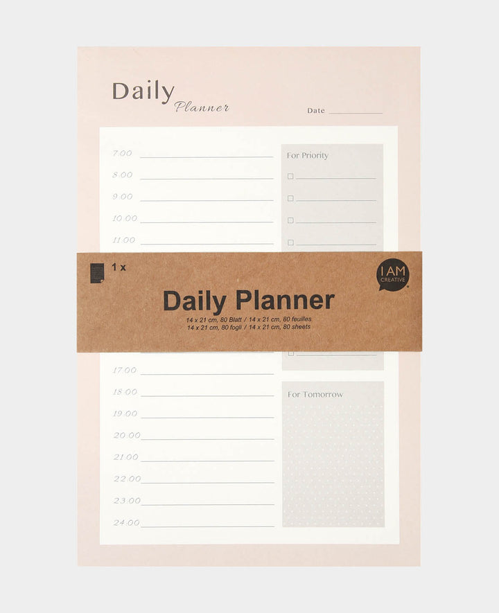 Daily Planner / Daily Planner, Pink, 14 x 21 cm, 80 Sheets