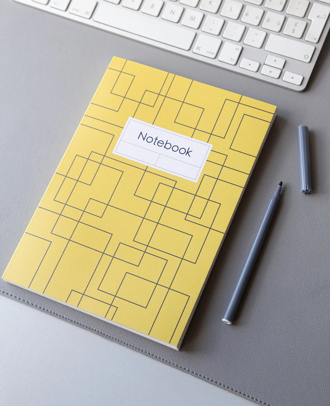 Notebook, A5, Squared Notebook, yellow, 80 gsm, 148 x 210 mm, 80 sheets