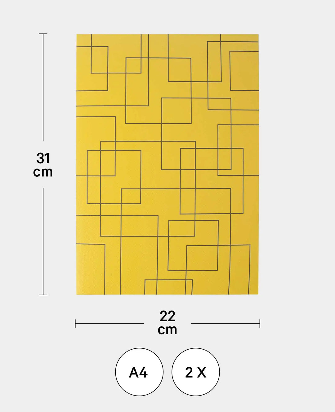 Document Wallets A4, yellow, 22 x 31 cm, 2 pieces
