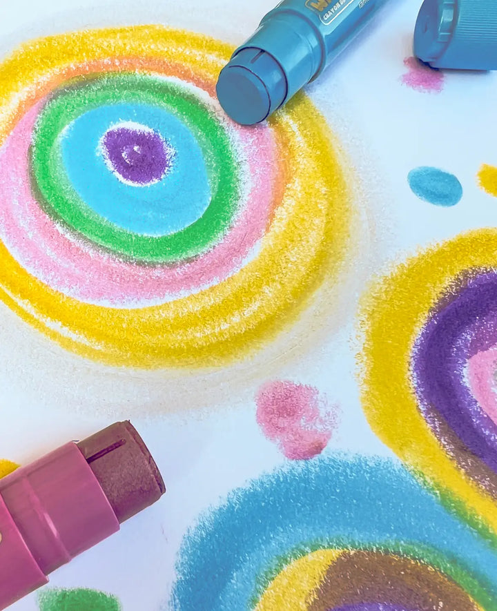 Metallic Wax Crayons, 1 Set with 6 Colours