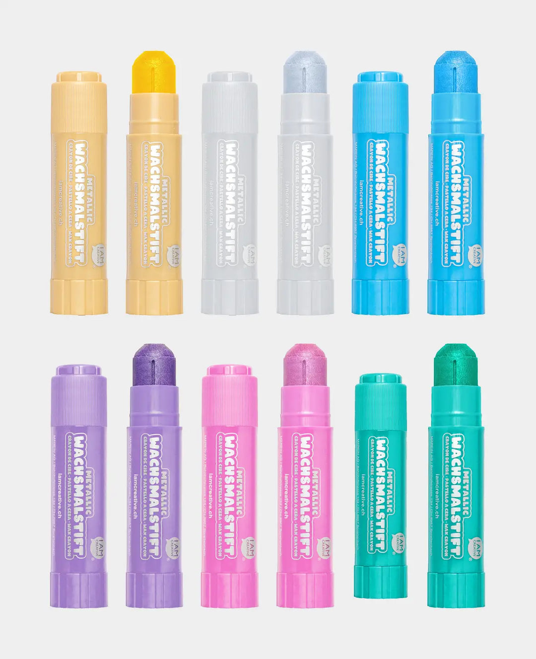 Metallic Wax Crayons, 1 Set with 6 Colours