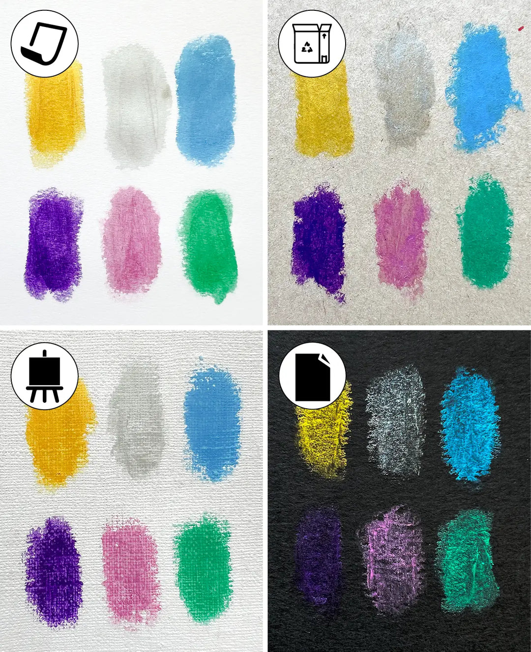 Metallic Wax Crayons, 1 Set with 6 Colours