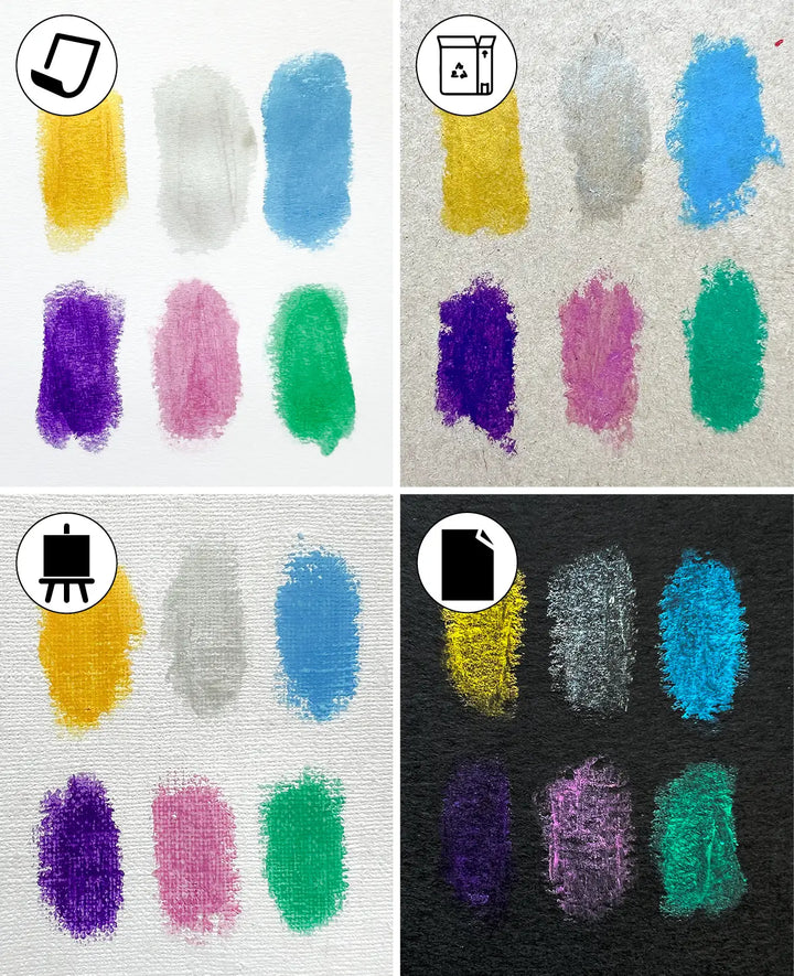 Metallic Wax Crayons, 1 Set with 6 Colours
