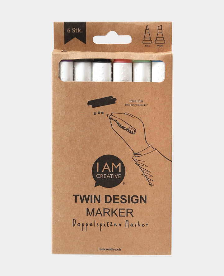 Dual Tip Markers, 6 pcs.