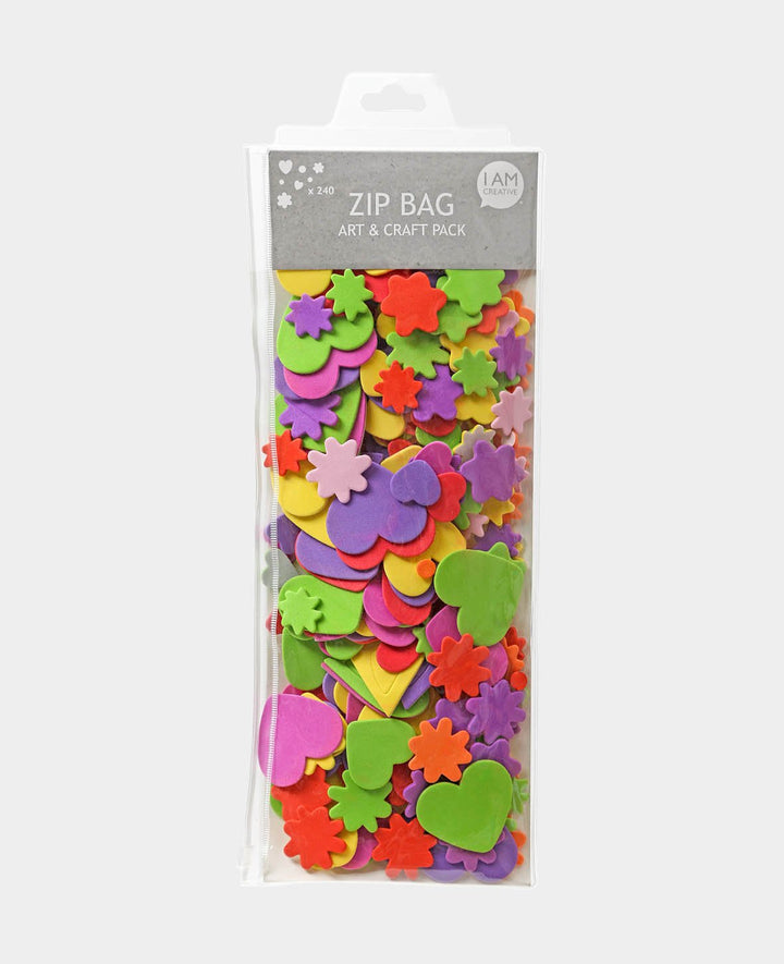 Formes en mousse caoutchouc sachet zip, 13.8 x 38 cm (sachet), 240 p.