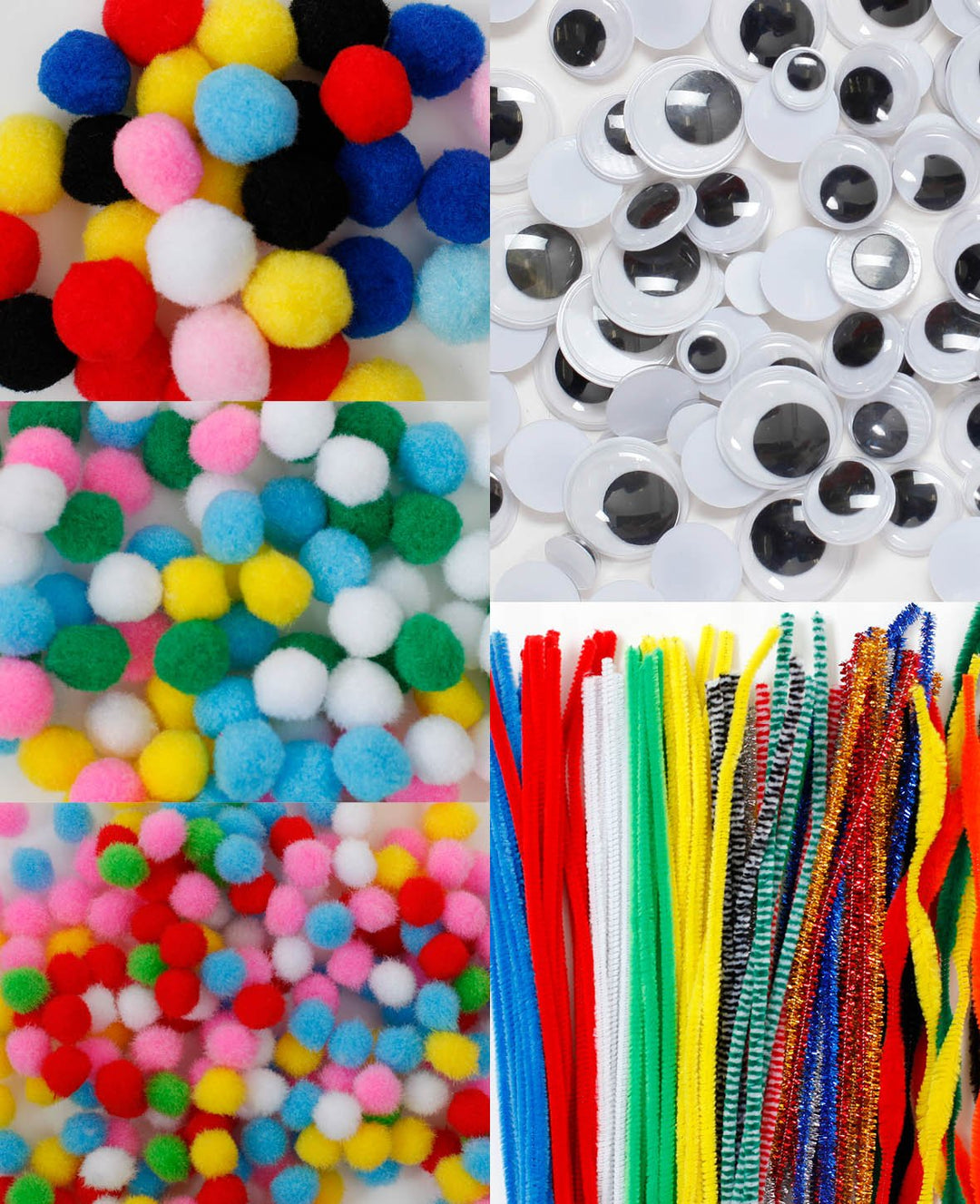 XXL Craft Box Chenille Stems, Pom-poms &amp; Googly Eyes, 675 pcs.