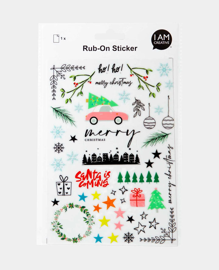 Rub-On Stickers X Mas, Colorful, 14.5 x 21 cm (A 5), 1 Sheet