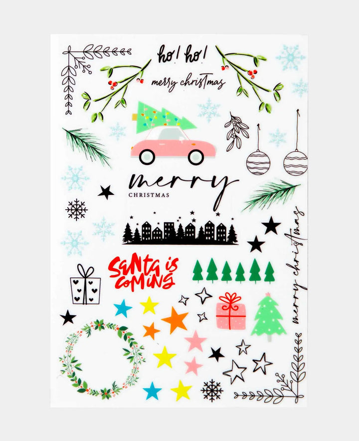 Rub-On Stickers X Mas, Colorful, 14.5 x 21 cm (A 5), 1 Sheet