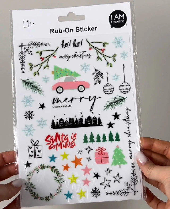 Rub-On Stickers X Mas, Colorful, 14.5 x 21 cm (A 5), 1 Sheet