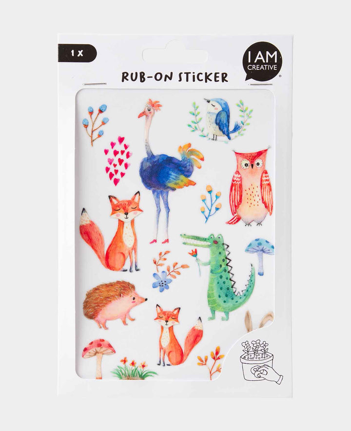 Stickers à frotter Zoo, décalcomanies, 12 x 17.7 cm, 1 feuille