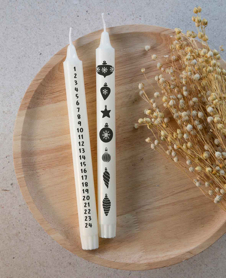 Waterslide Decal X-Mas I, A4 (21 x 29.7 cm), Candle Tattoos with Christmas Motifs, transparent with print