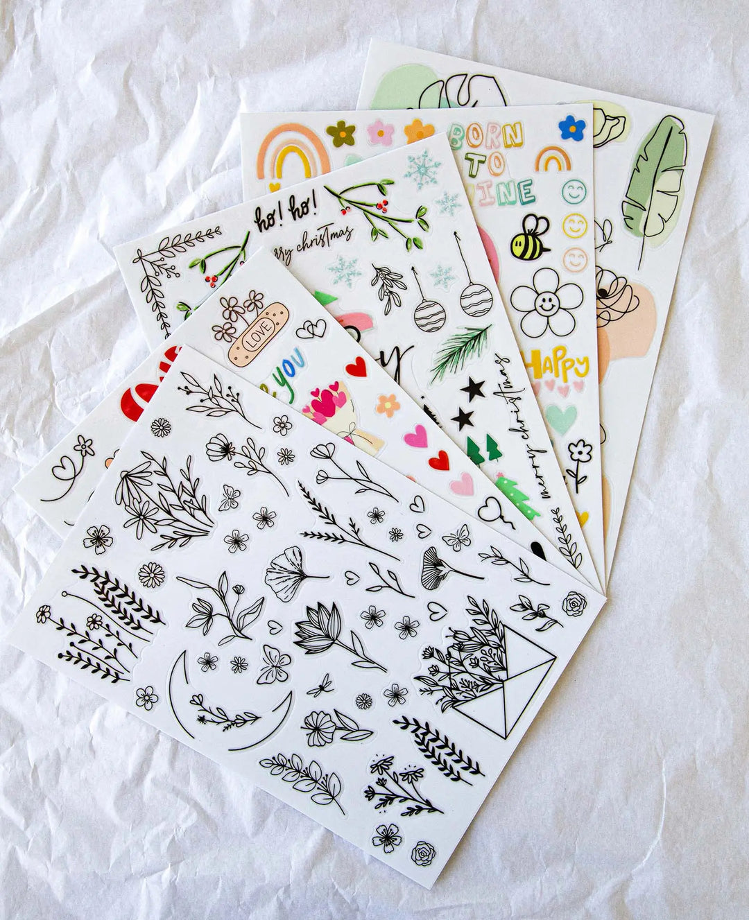 Rub-On Sticker Illustration, Colorful, 14.5 x 21 cm (A5), 1 sheet