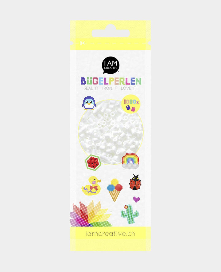 Bügelperlen im Beutel, Weiss, ø 5 mm, 1&