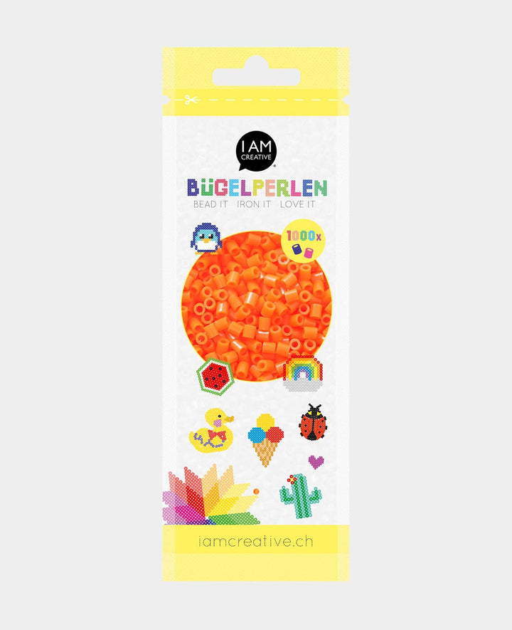 Perles à repasser en sachet, orange, ø 5 mm, 1&