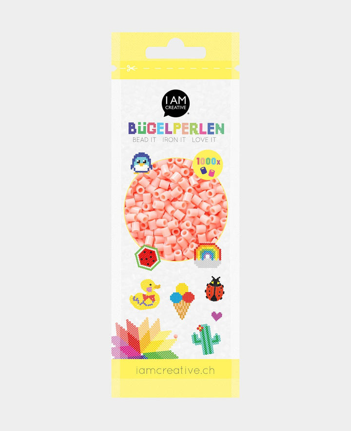 Bügelperlen im Beutel, Pastell Rosa, ø 5 mm, 1&