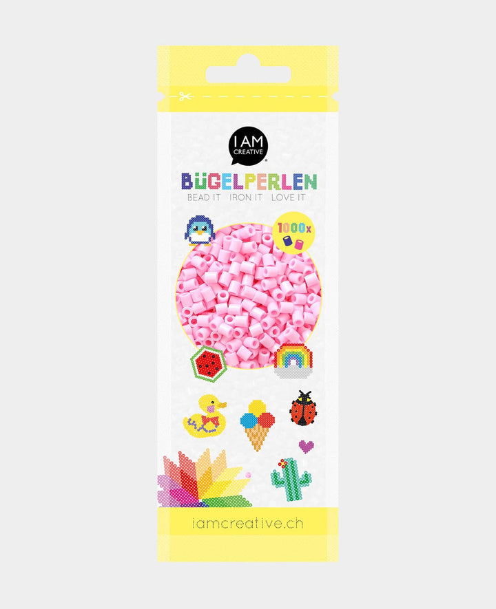Ironing beads in a bag, pink, ø 5 mm, 1,000 pieces