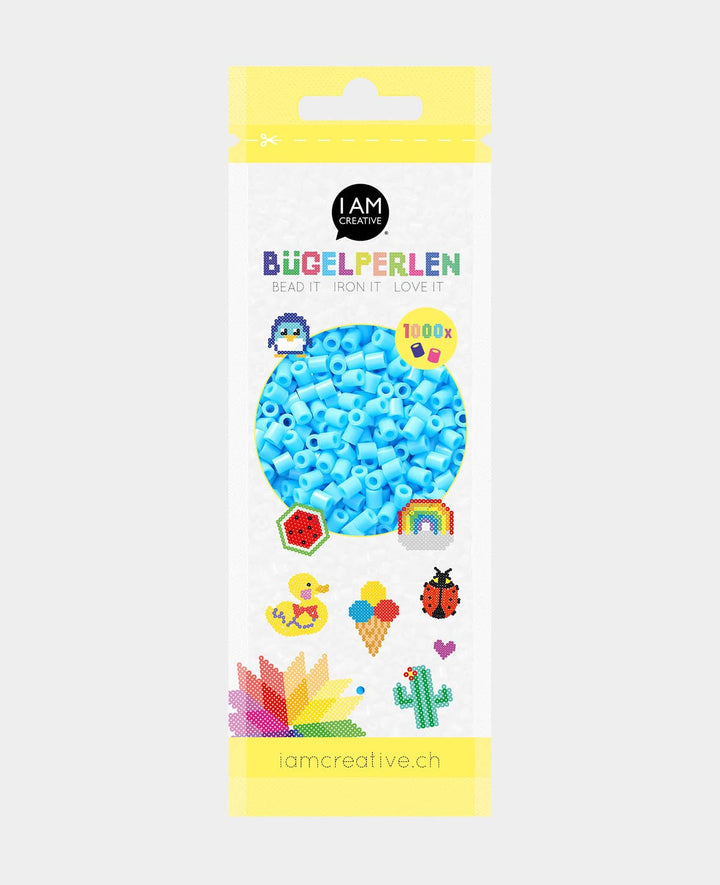 Bügelperlen im Beutel, Hellblau, ø 5 mm, 1&