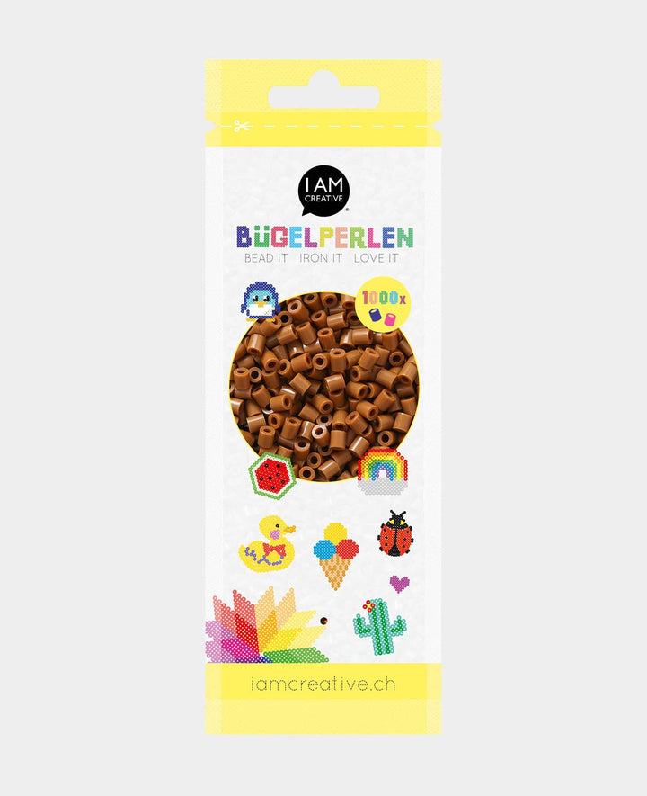 Bügelperlen im Beutel, Braun, ø 5 mm, 1&