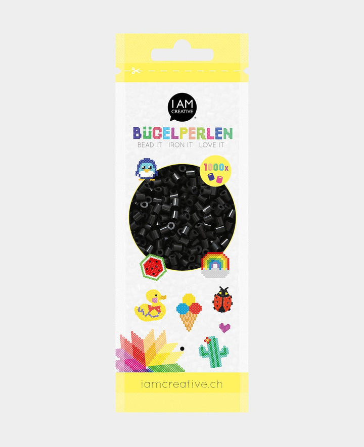 Perles à repasser en sachet, noir, ø 5 mm, 1&