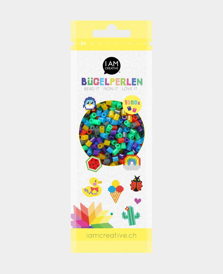 Perles à repasser en sachet, couleurs assorties, ø 5 mm, 1 000 pièces