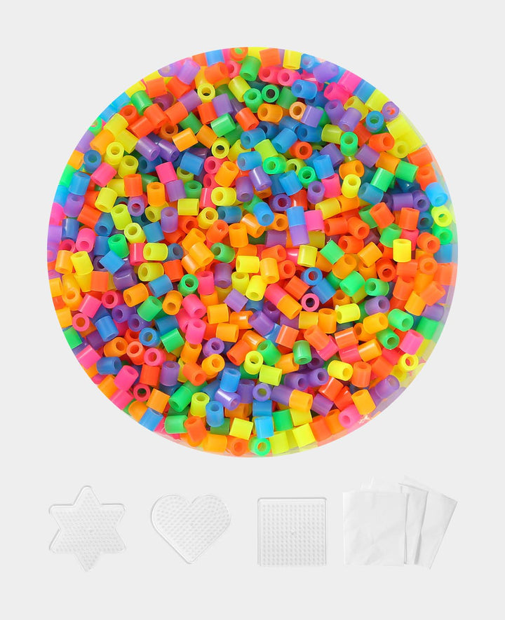 Perles à repasser en pot, assortiment néon, 5 000 pièces