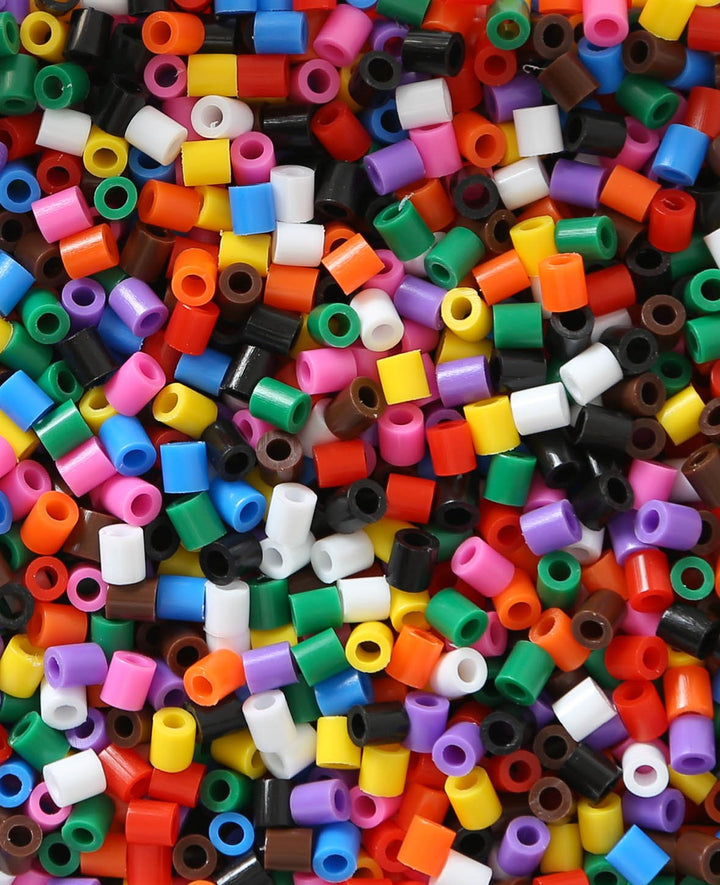 Perles à repasser dans un seau, multicolores, ø 5 mm, 10 000 p.