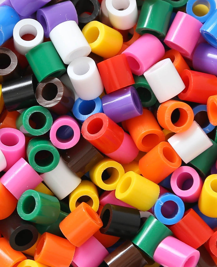 Perles à repasser XL dans un seau, mélange de base coloré, ø 9 mm, 600 pièces