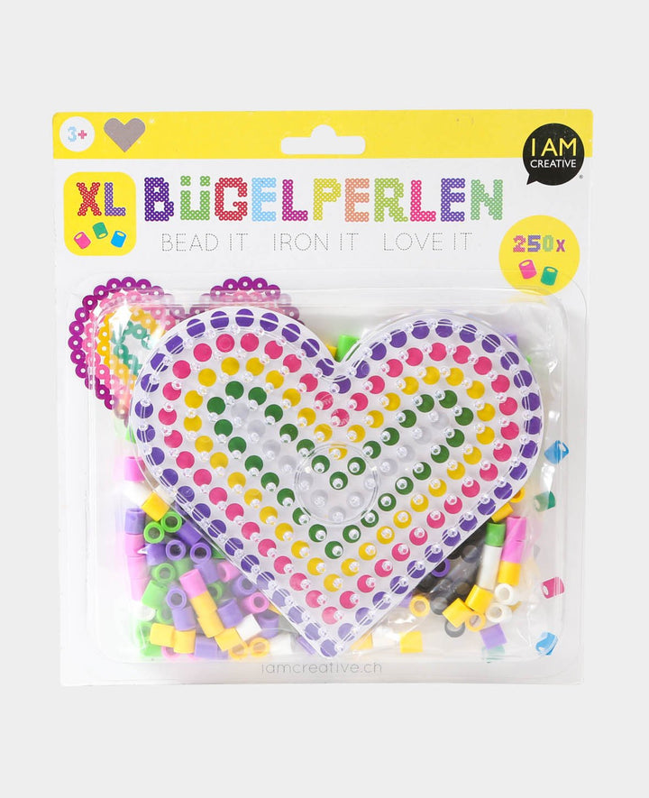 XL Bügelperlen Set Herz, ø 10 mm, 254 teilig