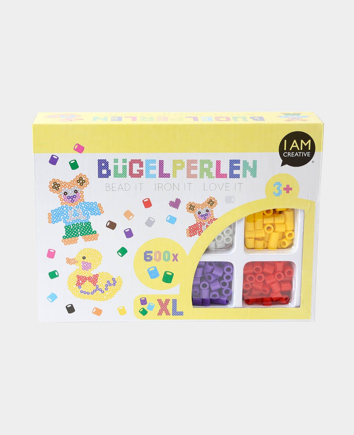 XL Iron-on Bead Set Duck &amp; Bear, ø 10 mm, 609 pieces