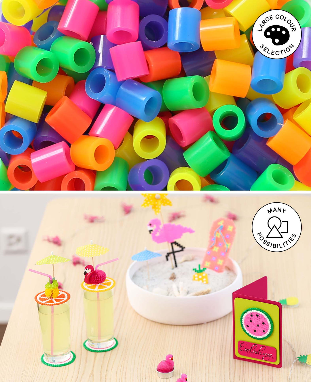 Bügelperlen im Eimer, Pastell-Mix, 5&
