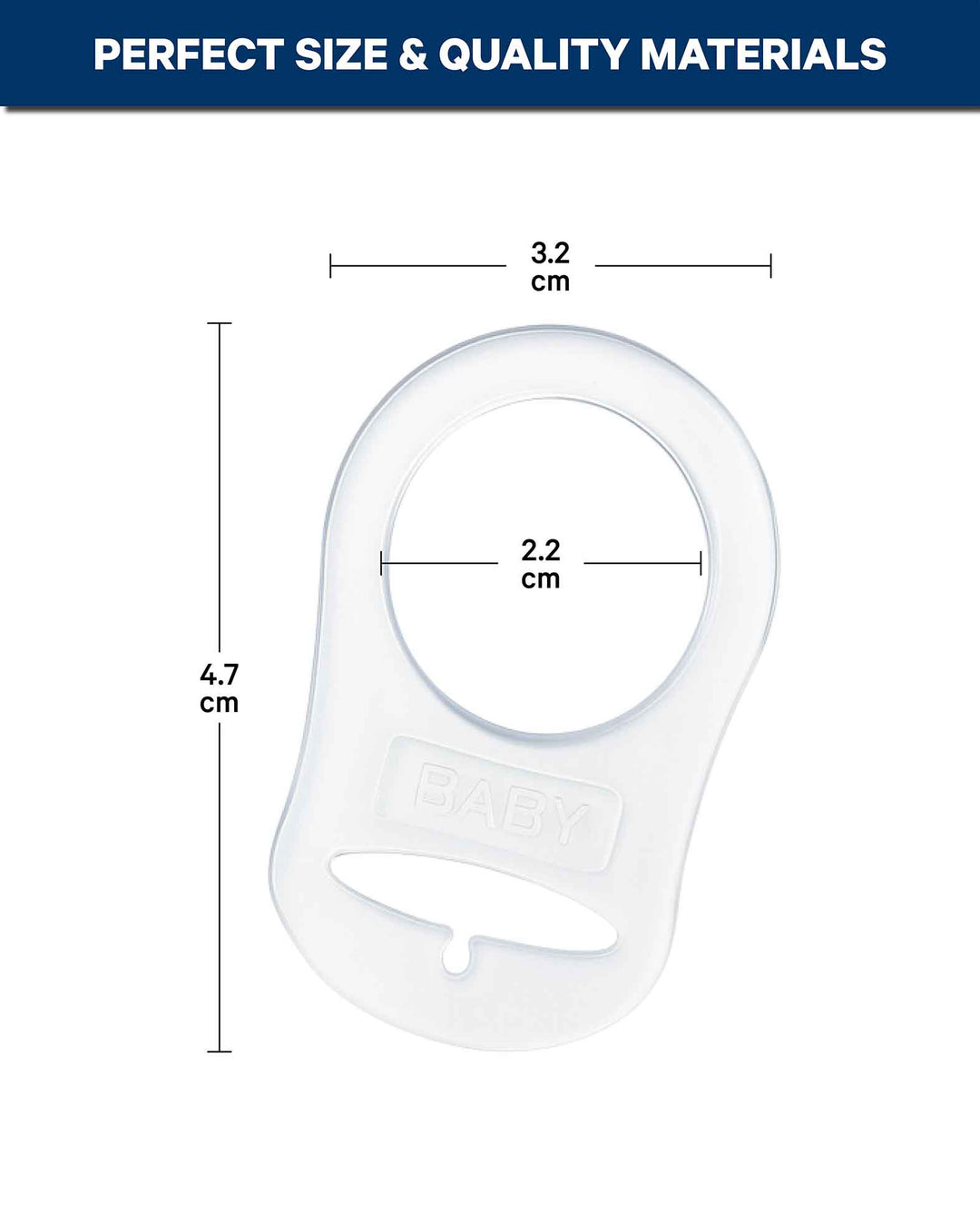 Silikonring für Schnullerkette, Transparent, 4.7 x 3.2 cm, 3 Stk.