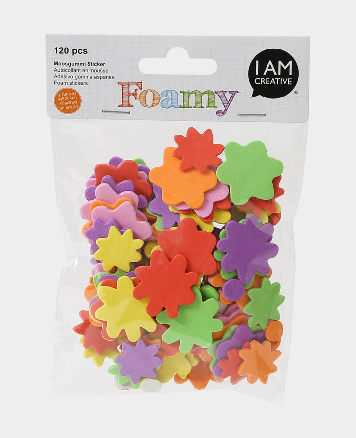 Foam Rubber Stickers Flowers, ø 2-3 cm, 120 pcs.