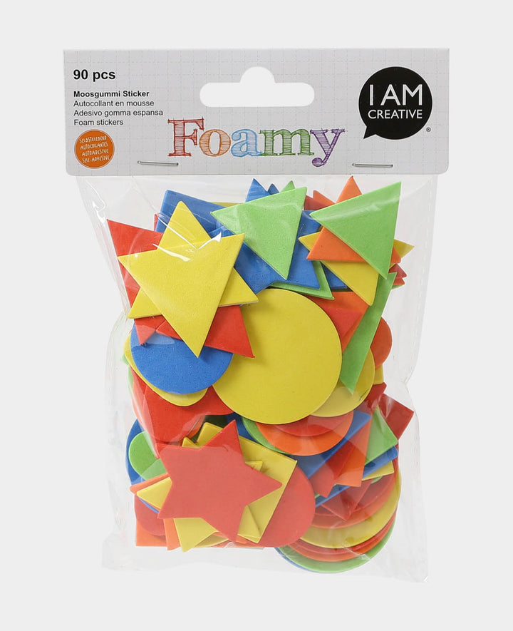 Foam rubber sticker figures, ø 3-4 cm, 90 pcs.