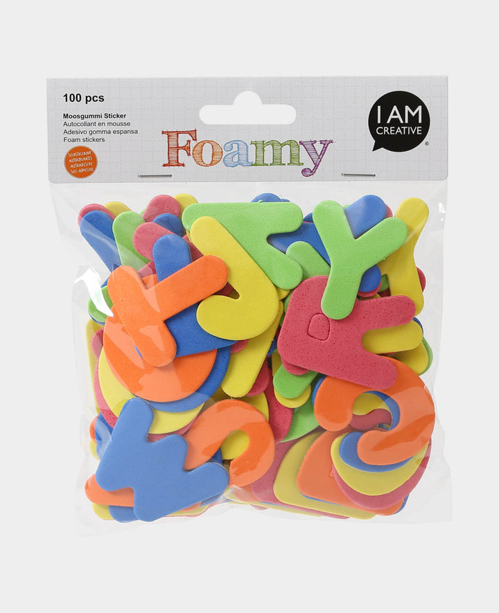 Foam rubber sticker ABC, ø 5 cm, 100 pcs.