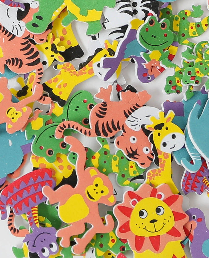 Moosgummi Sticker Dschungeltiere, ø 4 cm, 96 Stk.