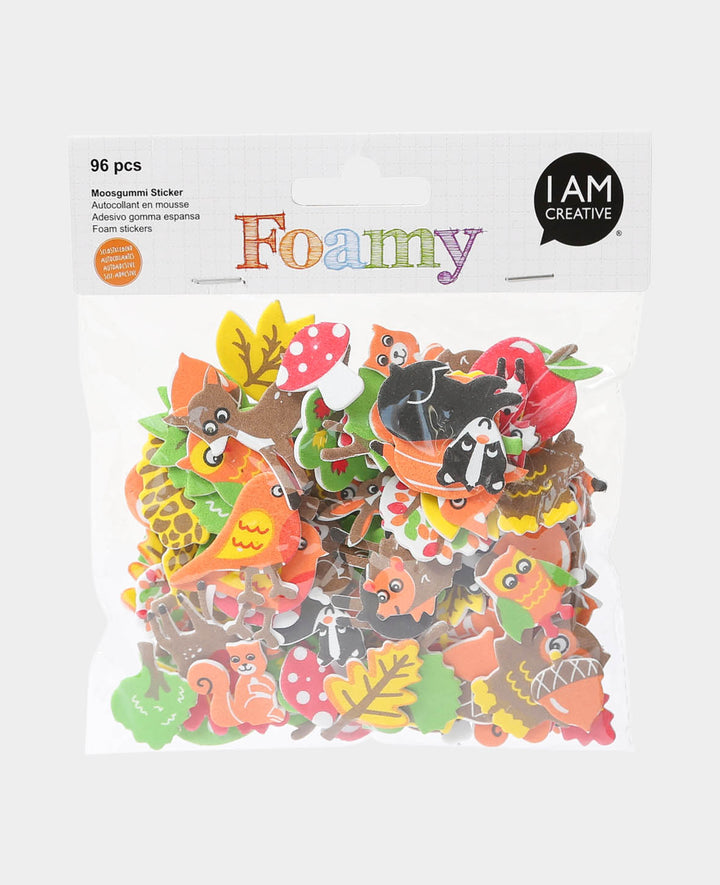 Foam Stickers Forest, ø 2-4.5 cm, 96 pcs.