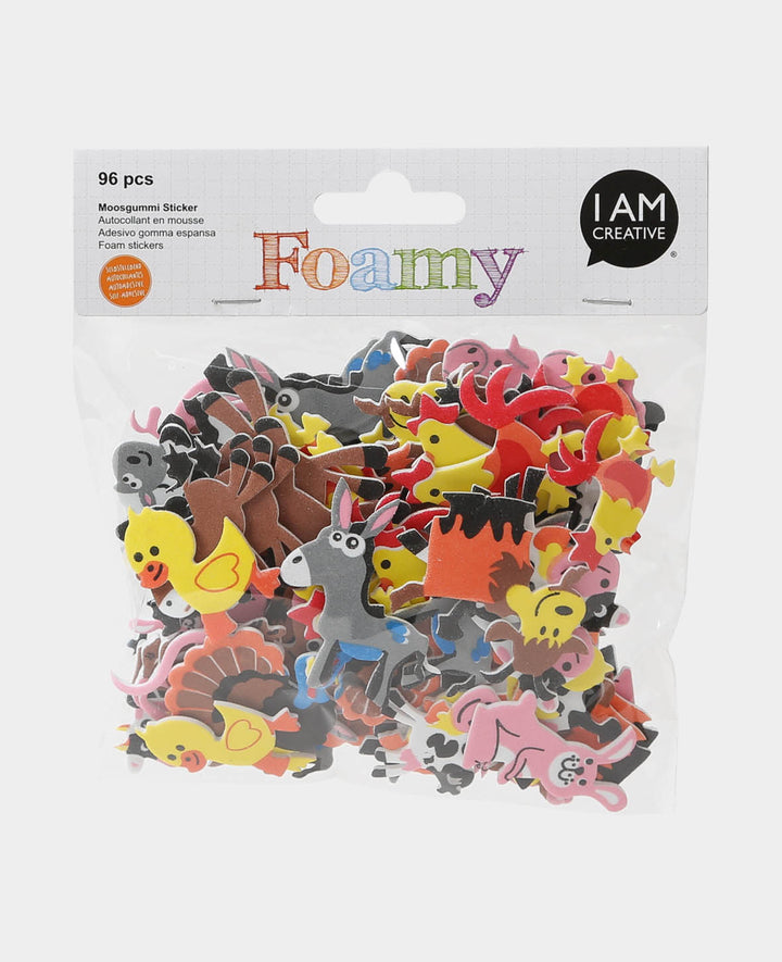 Foam Rubber Stickers Farm, ø 3.5-4.5 cm, 96 pcs.
