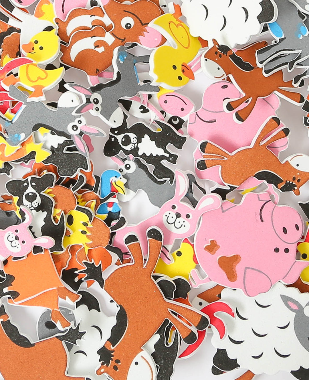 Foam Rubber Stickers Farm, ø 3.5-4.5 cm, 96 pcs.