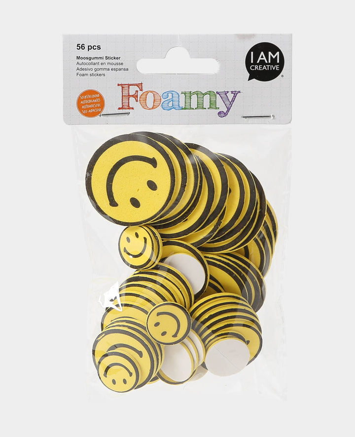 Moosgummi Sticker Smileys, ø 2, 4 cm, 56 Stk.