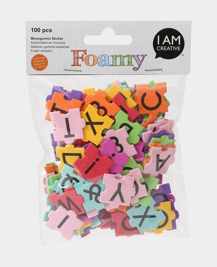 Moosgummi Sticker ABC Puzzle, 2.5 x 2.5 cm, 100 Stk.
