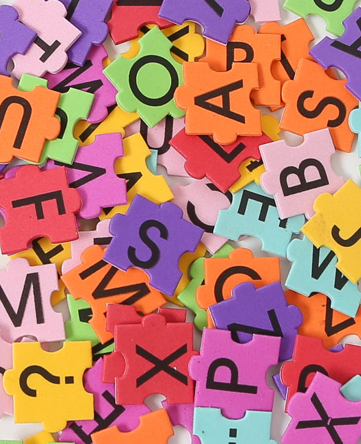 Moosgummi Sticker ABC Puzzle, 2.5 x 2.5 cm, 100 Stk.
