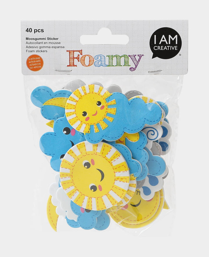 Foam Rubber Stickers Sun &amp; Moon, 4-6 cm, 40 pcs.