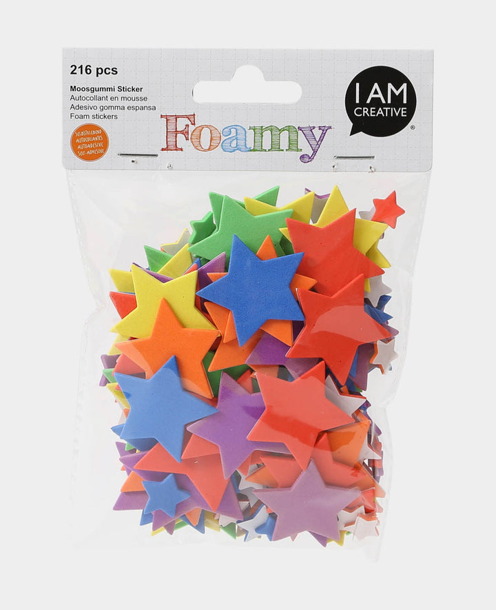 Moosgummi Sticker Sterne, ø 1, 4.5 cm, 216 Stk.