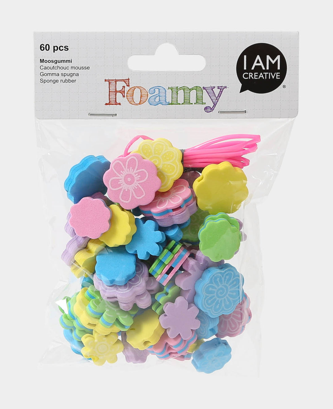 Moosgummi Sticker Blumenperlen, 60 Stk.