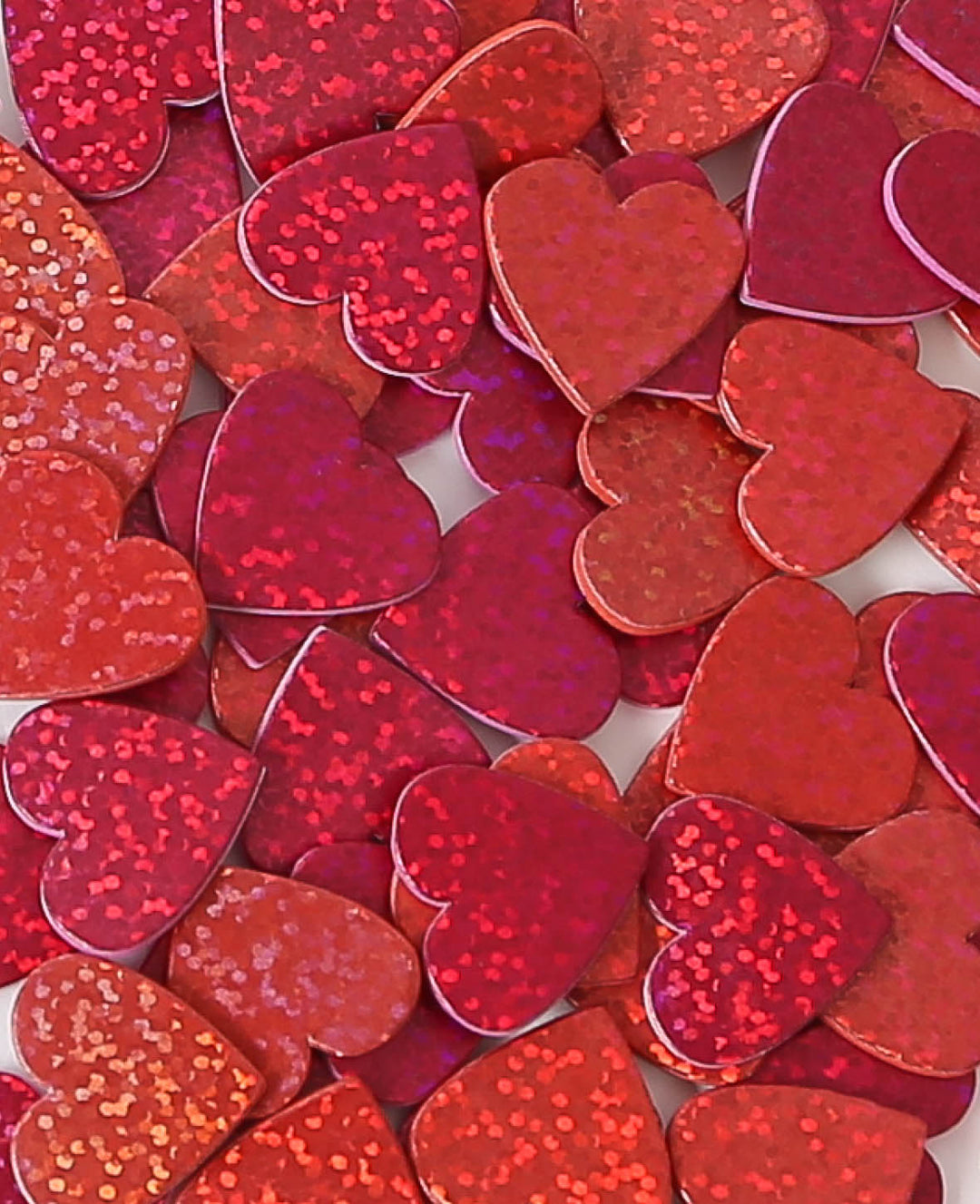 Moosgummi Sticker Herzen mit Glitterfolie, ca. 2.2 x 2.2 cm, 130 Stk.