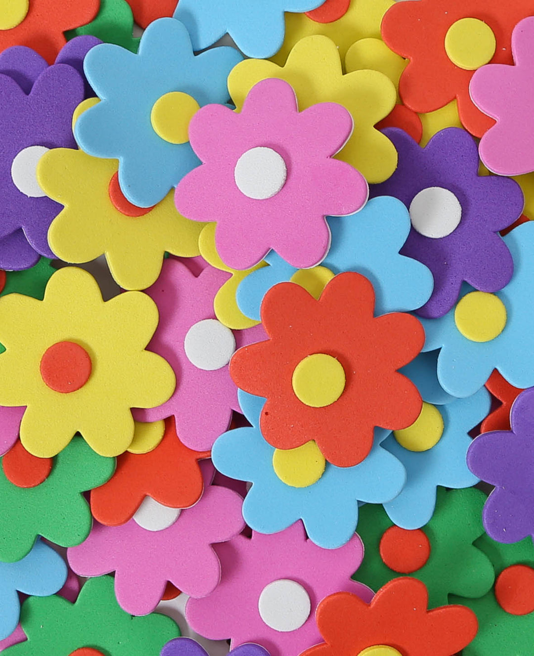 Moosgummi Sticker Blumen, ø 4.5 cm, 60 Stk.