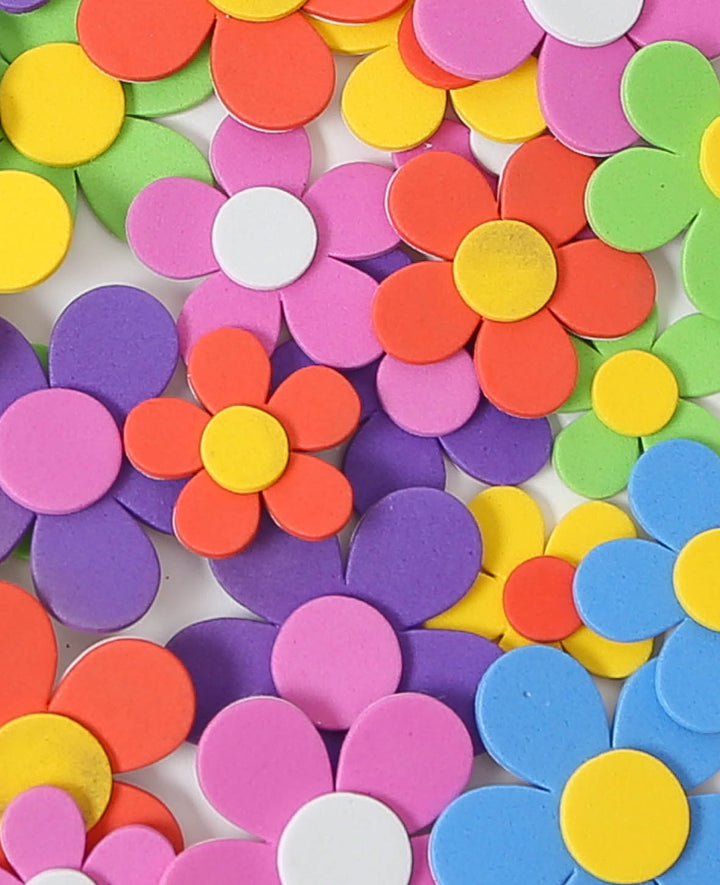 Foam Stickers Flowers, ø 3.7 cm, 36 pcs.