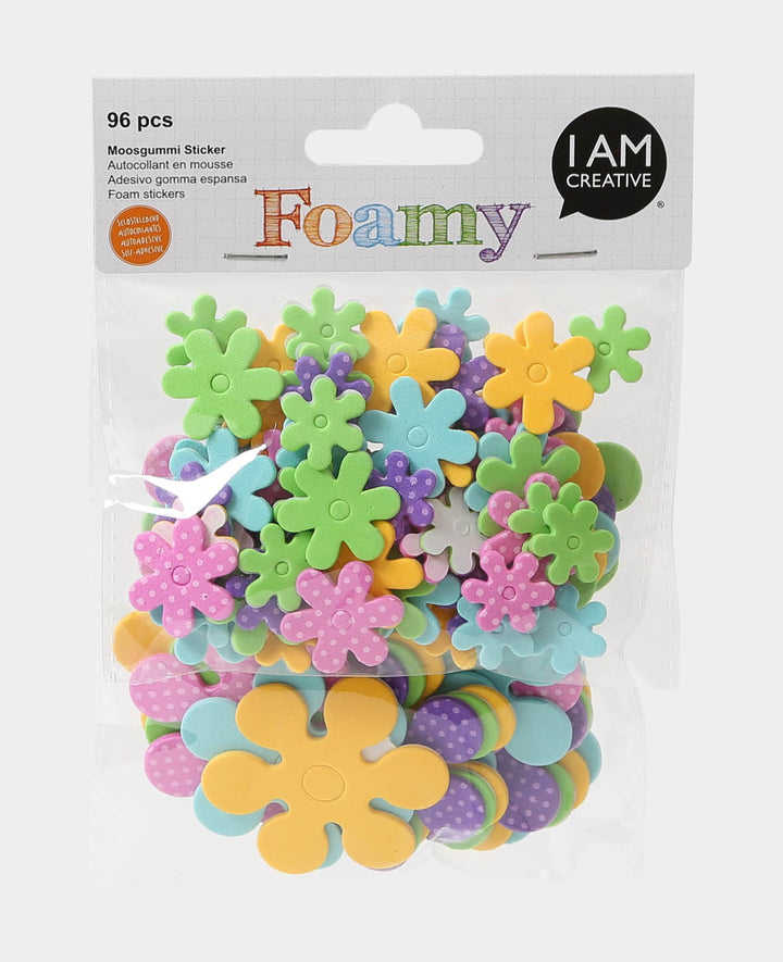 Moosgummi Sticker Blumen mit Loch, ø 1.3, 5 cm, 96 Stk.