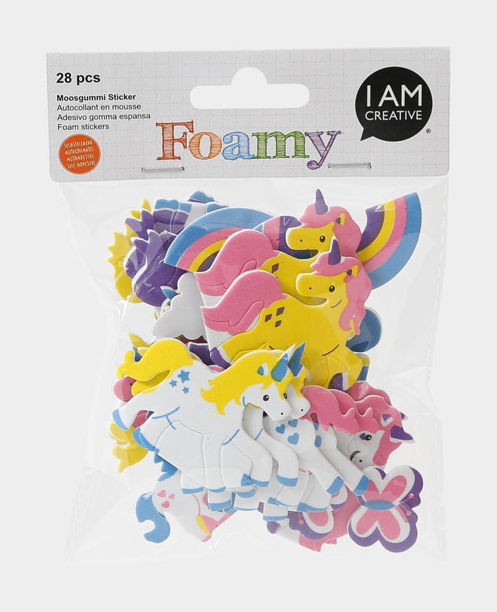 Moosgummi Sticker Einhorn, 4.5 x 6 cm, 28 Stk.