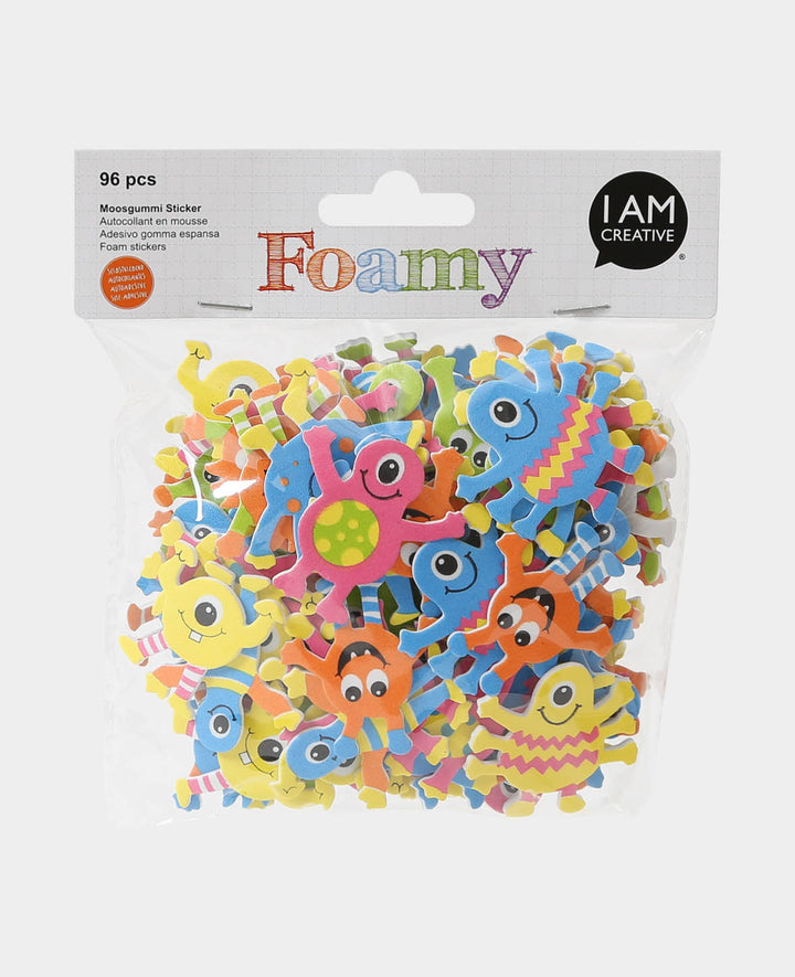 Moosgummi Sticker Monster, 4.2 x 4.5 cm, 96 Stk.